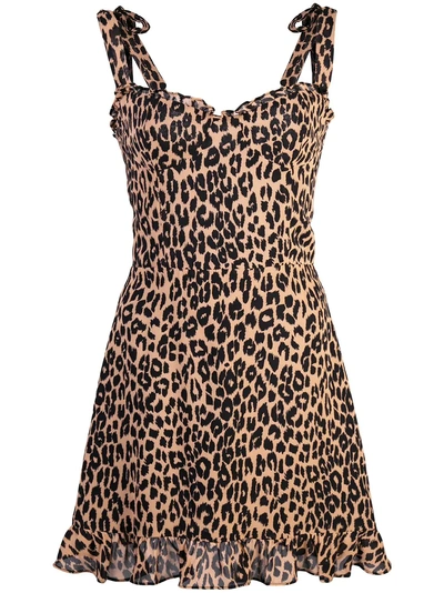 Shop Reformation Christine Leopard-print Dress - Brown