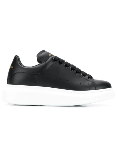 Shop Alexander Mcqueen Classic Flat Sneakers - Black