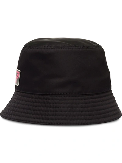 Shop Prada Nylon Cap With Logo - Black