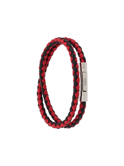 Shop Tod's Woven Bracelet In Red