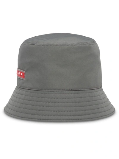 Shop Prada Technical Bucket Hat - Grey
