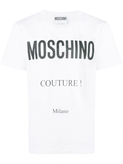 Shop Moschino Logo Patch T-shirt - White