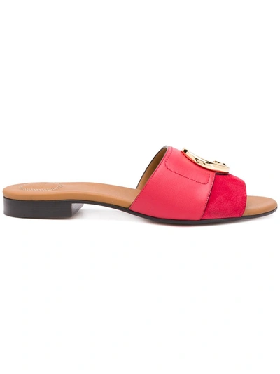 Shop Chloé C Flat Sandals - Red