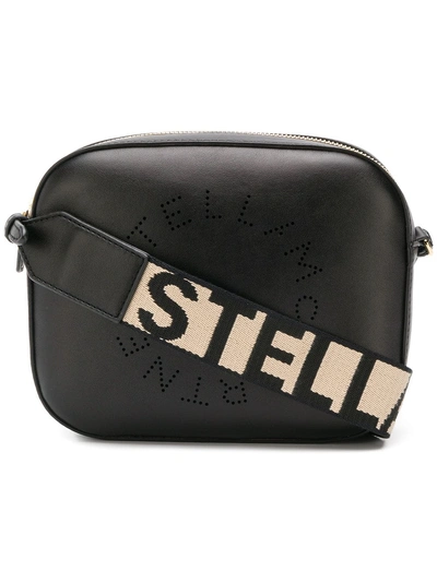Shop Stella Mccartney Logo Strap Camera Bag - Black