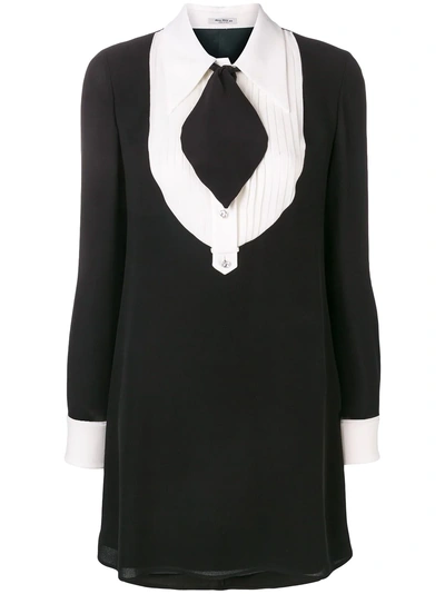 Shop Miu Miu Pleated Bib Dress - Black
