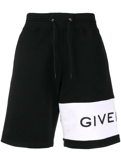 Shop Givenchy Logo Shorts - Black