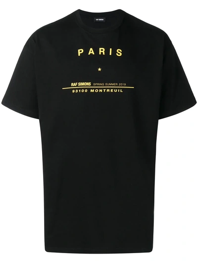 Shop Raf Simons Tour Print T-shirt - Black