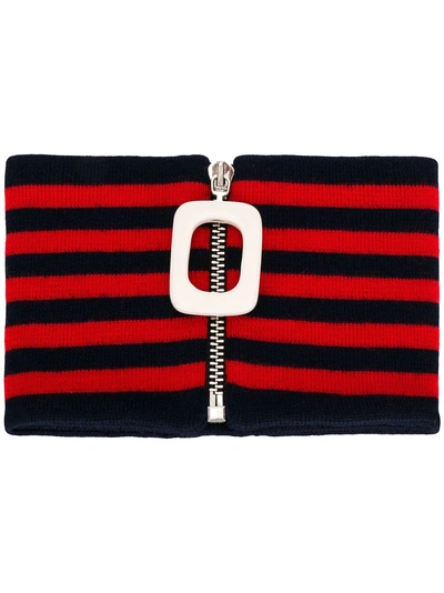 Shop Jw Anderson Striped Neckband - Blue