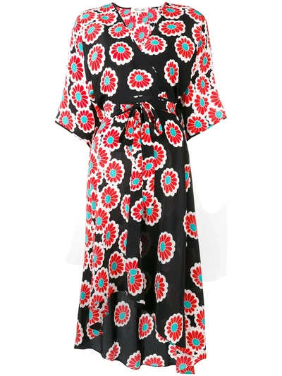 Shop Diane Von Furstenberg Dvf  Floral Print Dress - Black