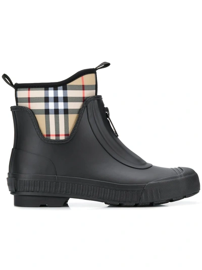Shop Burberry Vintage Check Rain Boots - Black