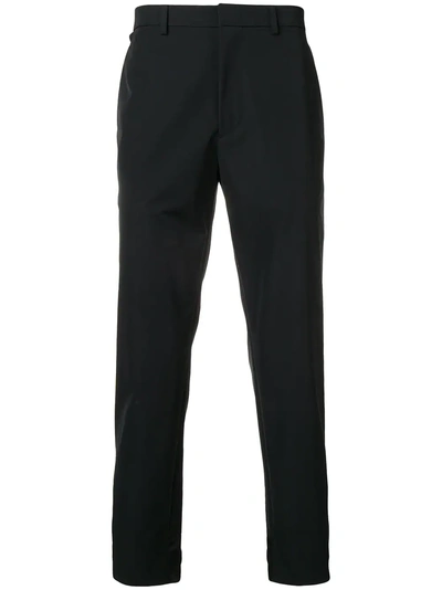 Shop Prada Cropped Techno Stretch Trousers - Black