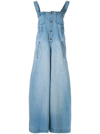 Shop Pony Stone Wide-leg Overalls - Blue