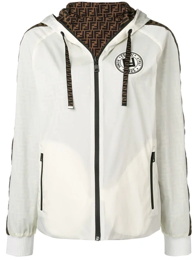 Shop Fendi Ff Logo Reversible Jacket - Brown