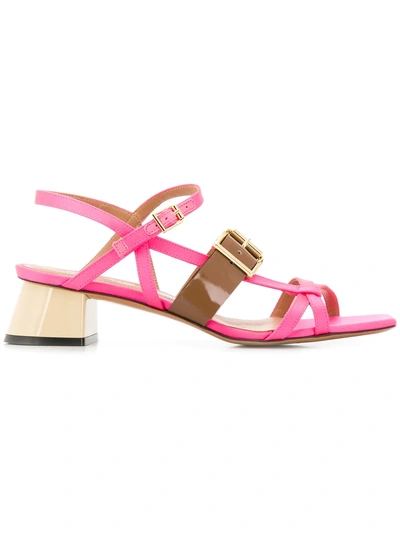 Shop Marni Fray-stop Double Sandals - Pink