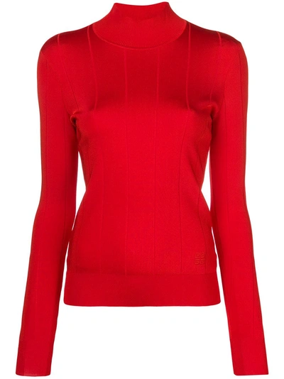 Shop Givenchy 4g Turtleneck Sweater - Red