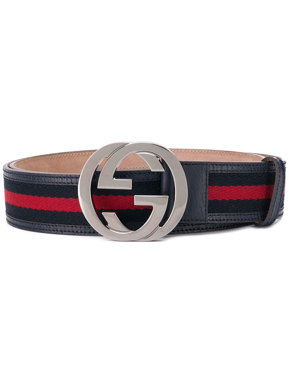 navy blue and red gucci belt