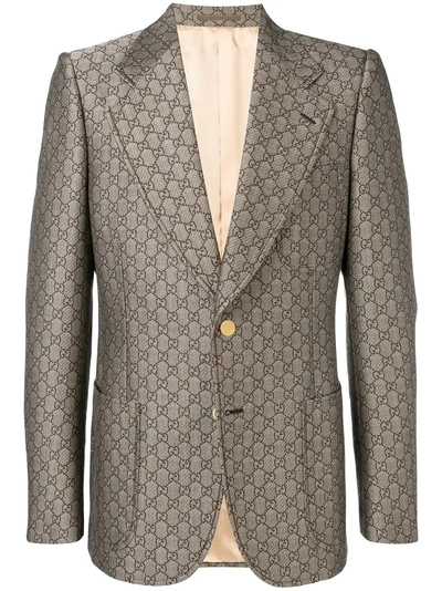 Shop Gucci Gg Suit Jacket - Brown
