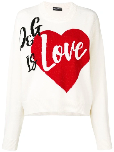 Shop Dolce & Gabbana 'd&g Is Love' Jumper - White