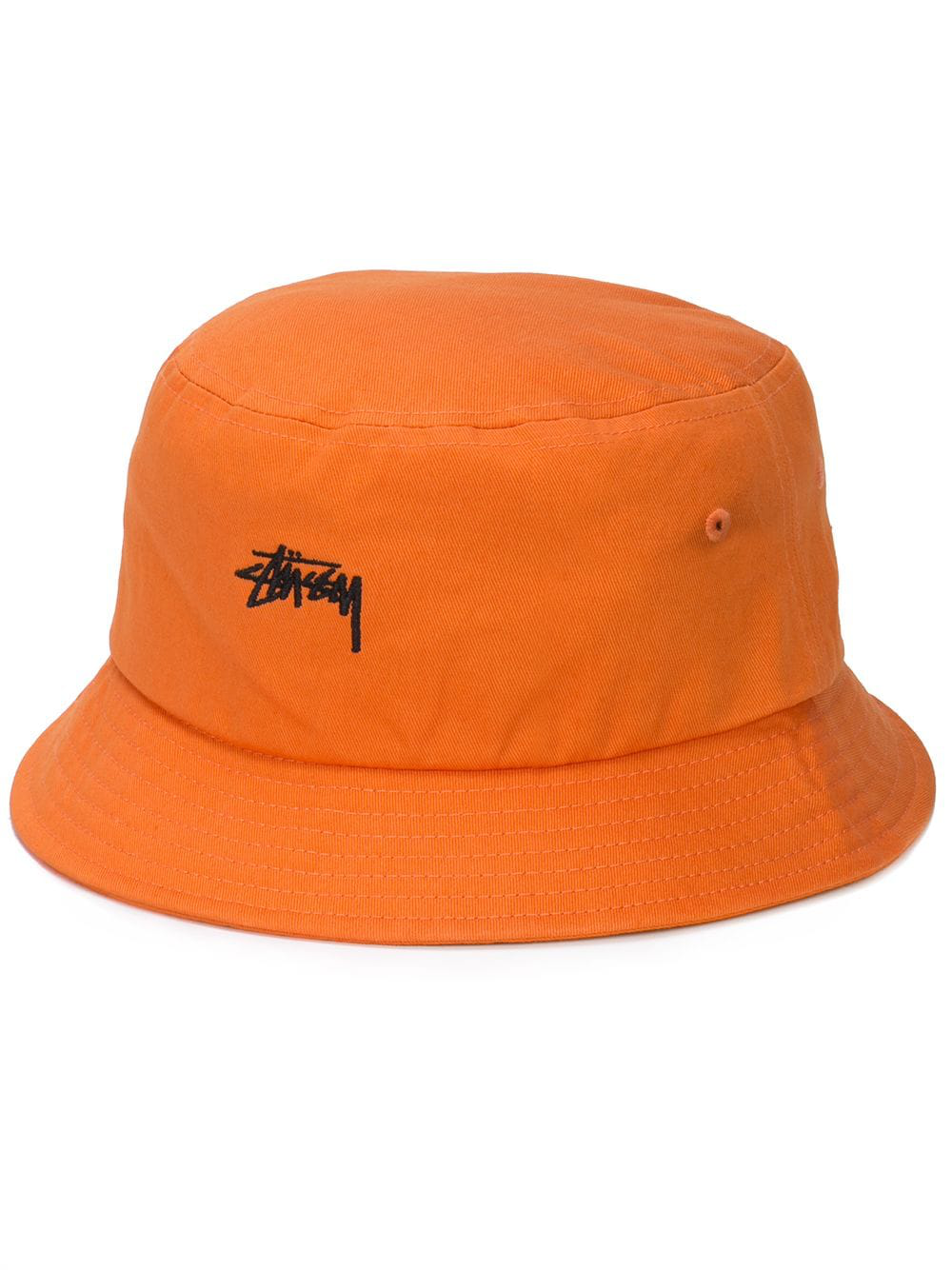 orange stussy bucket hat