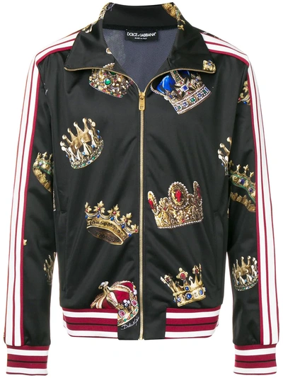 Shop Dolce & Gabbana Crown Print Jacket - Black