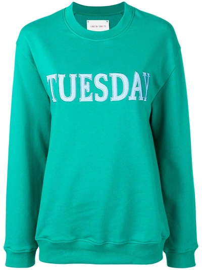 Shop Alberta Ferretti 'tuesday' Sweatshirt - Green