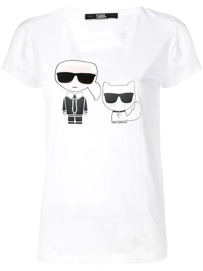 Shop Karl Lagerfeld Ikonik T-shirt - White