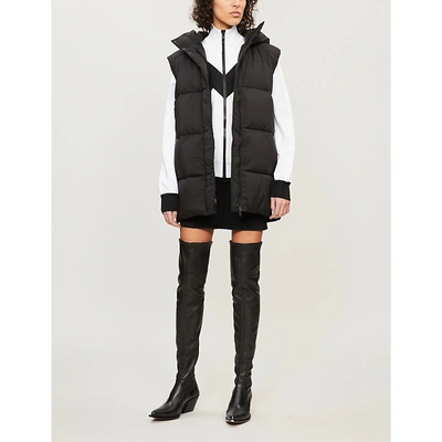 Shop Givenchy Logo-back Sleeveless Quilted Vest In Black