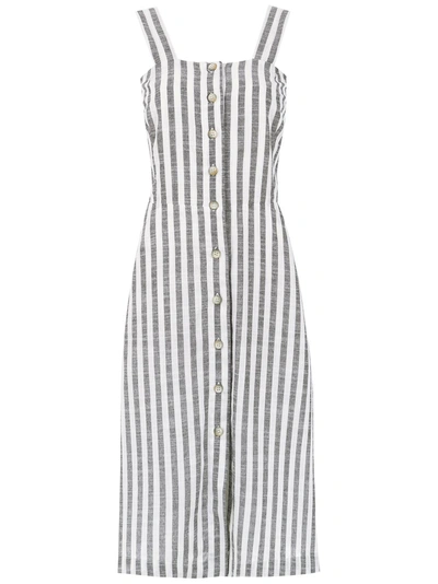Shop Osklen Striped Midi Dress In Grey