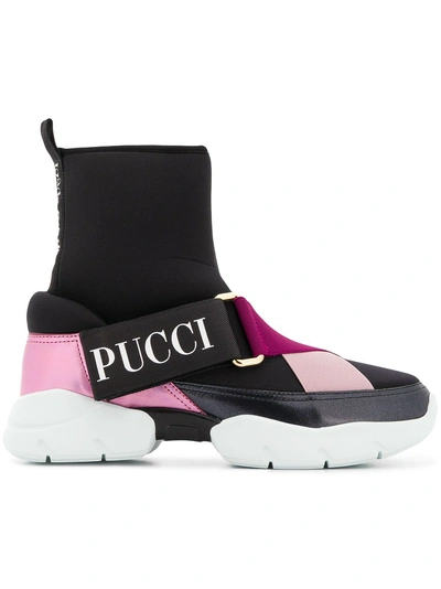 Shop Emilio Pucci City Slip-on Sneakers In 黑色