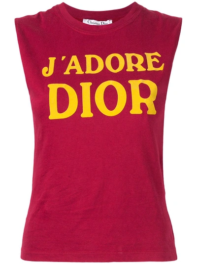 Dior Christian Vintage J'adore Tank Top - Pink | ModeSens