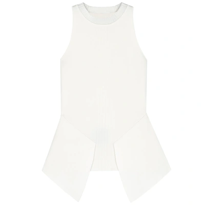 Shop Roland Mouret Lawrence White Stretch-knit Top