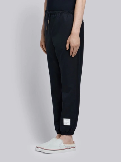 Shop Thom Browne Elastic Hem Wool Track Trouser In Blue