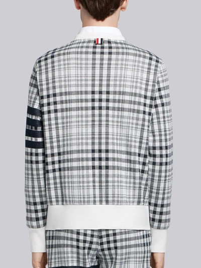 Shop Thom Browne 4-bar Prince Of Wales Sweatshirt In White