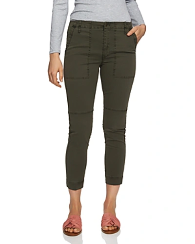 Shop 1.state Cropped Twill Pants In Olive Earth