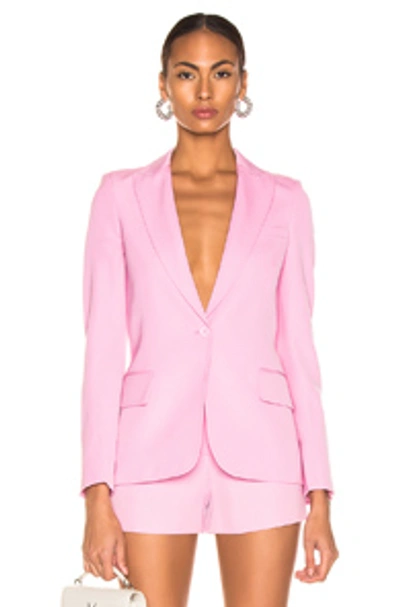 Shop Stella Mccartney One Button Blazer In Tulip Pink