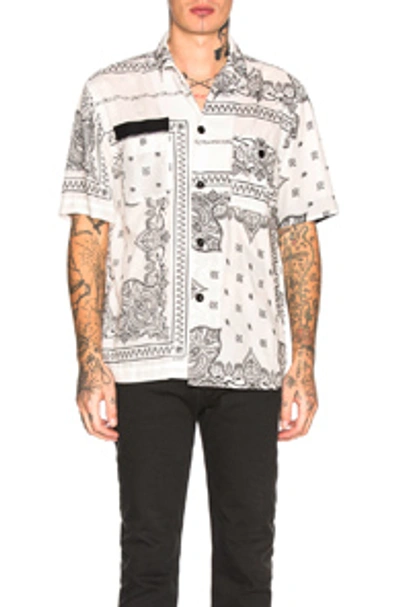 Sacai Bandana Print Shirt In Off White
