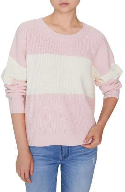 Shop Sanctuary Billie Colorblock Shaker Sweater In Heather Cherryblossom/ Natural