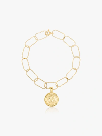 Shop Hermina Athens Gold-plated Hercules Coin Bracelet In 107 - Metallic