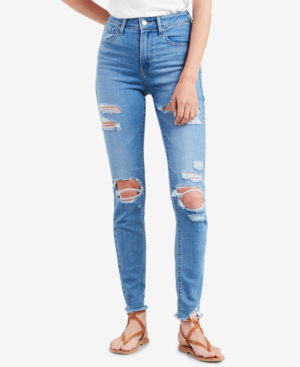 levis 721 ripped high waist skinny jeans