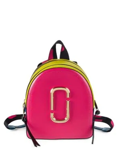 Shop Marc Jacobs The Pack Shot Coated Leather Backpack In Peony
