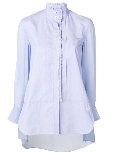 Shop Chloé Ruffle Trim A-line Shirt - Blue