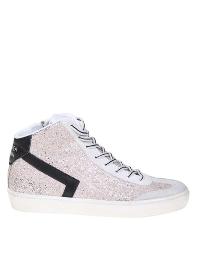 Shop Leather Crown Sneakers Glitter Coated Leather Boot In Pink