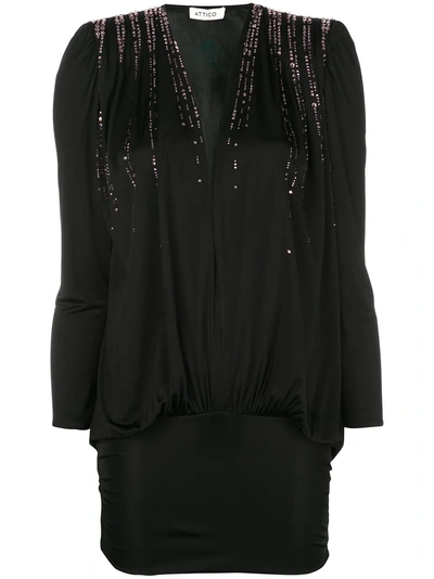 Shop Attico Embellished Mini Dress - Black