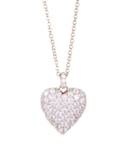 Shop Adriana Orsini Valentine Rose Goldplated Silver & Cubic Zirconia Heart Pendant Necklace