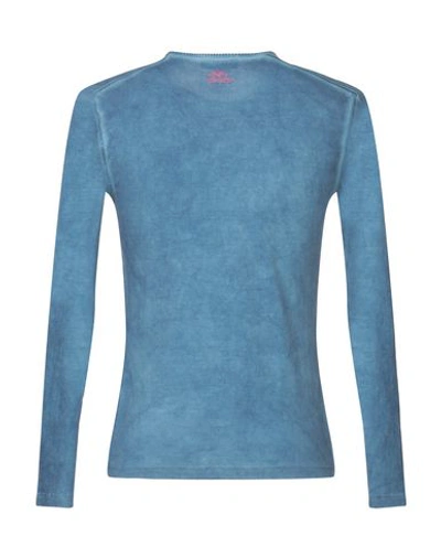 Shop Just Cavalli Man T-shirt Pastel Blue Size 36 Cotton