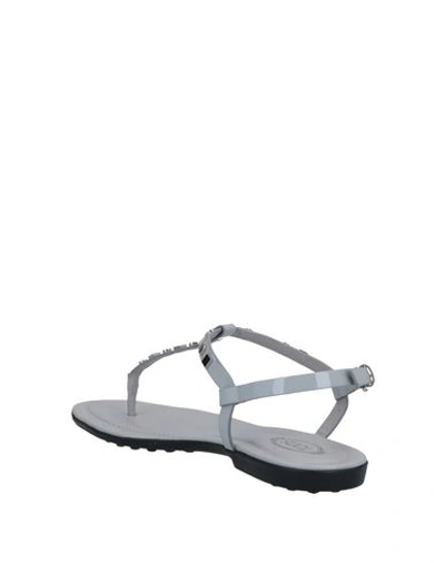 Shop Tod's Flip Flops In Grey
