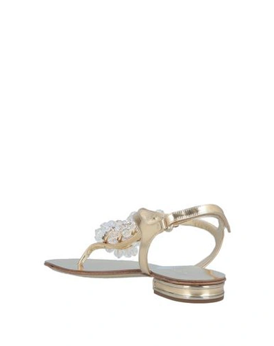 Shop Casadei Flip Flops In Gold