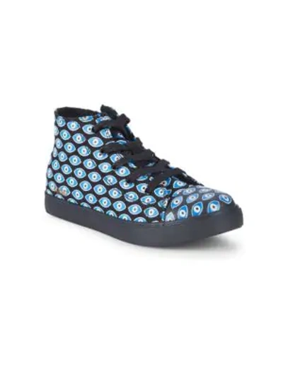 Shop Akid Little Girl's & Girl's Anthony Evil Eye Sneakers In Blue Multi