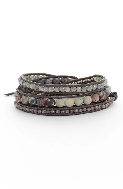 Shop Chan Luu Onyx Wrap Bracelet In Matte Porcelain Jasper