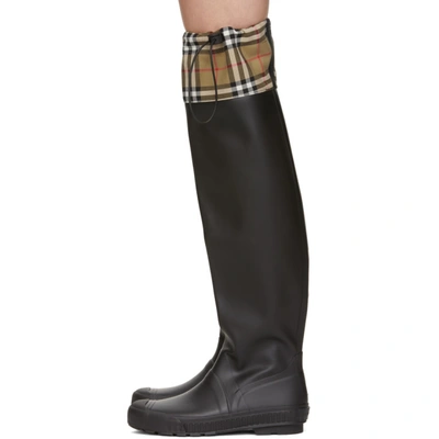 Shop Burberry Black Freddie Rain Boots